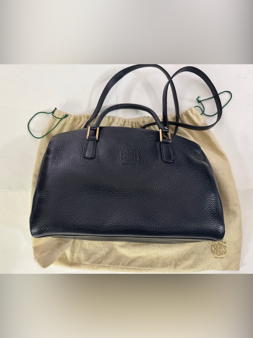 Mark Cross Navy Blue Leather Women's Tote Bag - Classic Everyday Carry